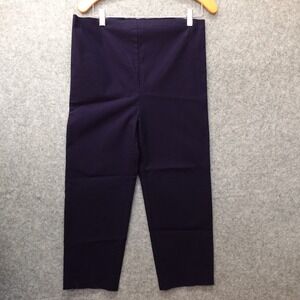 Women Maternity Pants XL Navy Blue Pull On Stretch Tapered Crop ROSIE POPE 33x22